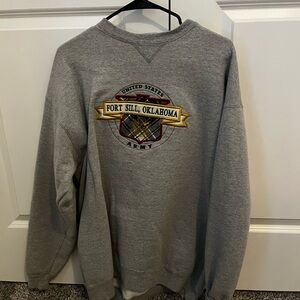 Soffe Gray Fort Sill Oklahoma Army Crewneck Sweater